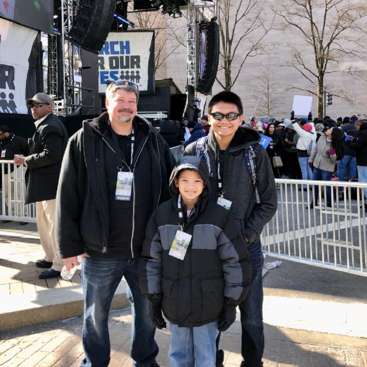 Shawn and kids at March for Our Lives